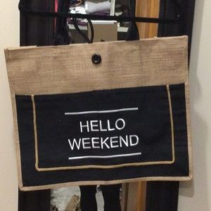 Never used jute weekend tote